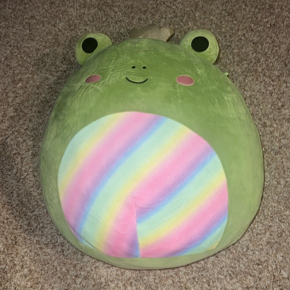 Kellytoy Squishmallow Jumbo 16” Doxl The Frog Green Crown Prince - Picture 1 of 8